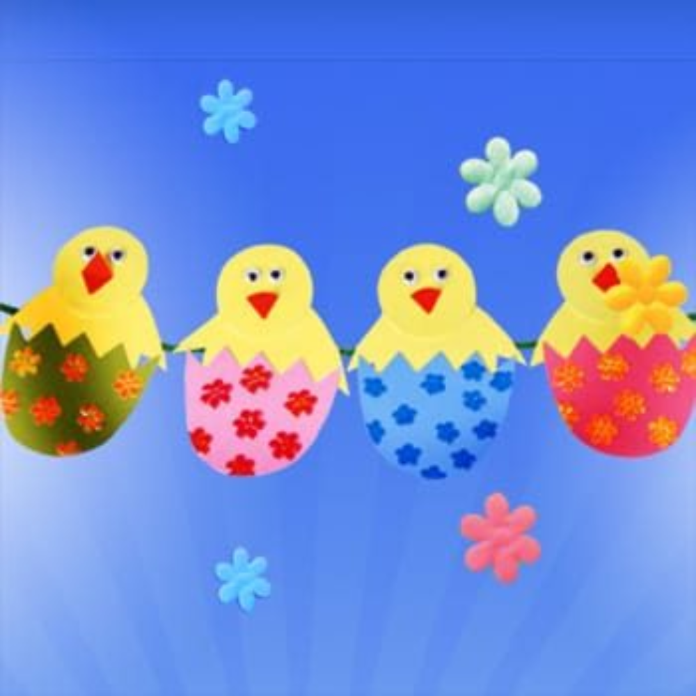 How to Make Chicks in Egg Garland