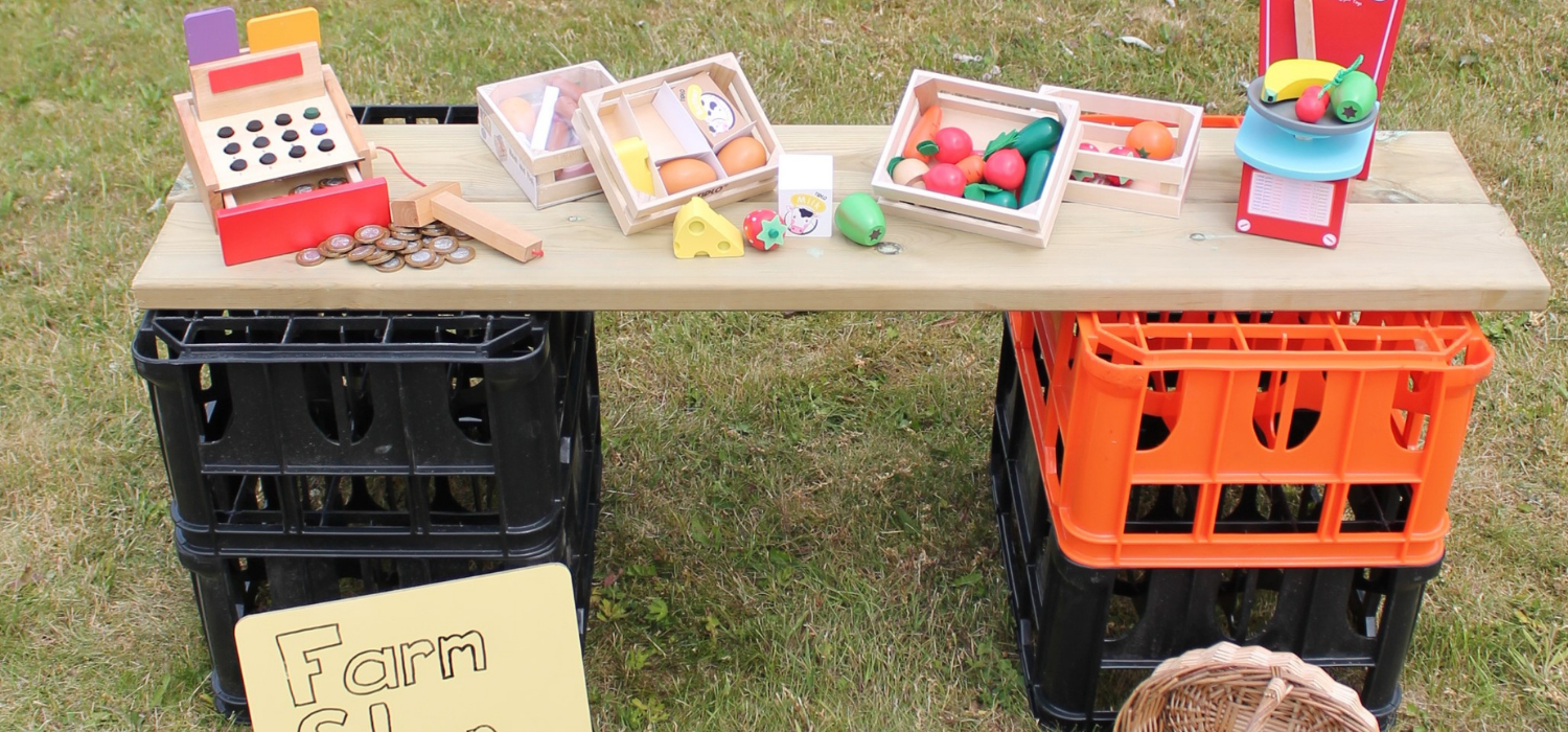 shop role play set up using crates 