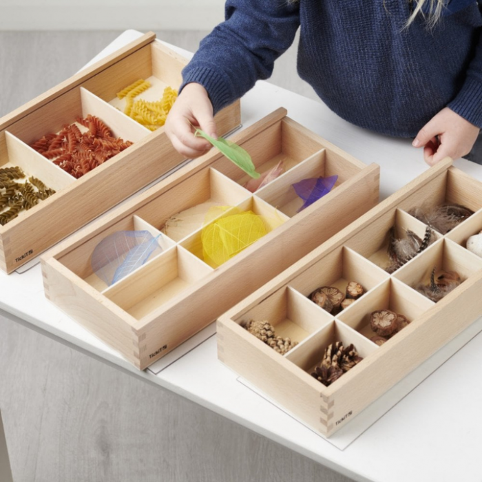 wooden discovery boxes