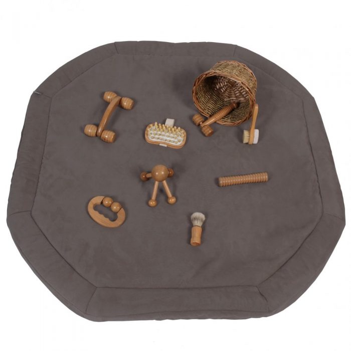 tuff tray plush mat with wooden loose parts