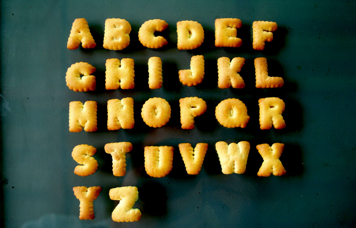 letter biscuits