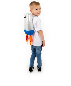 child wearing rocket jet pack