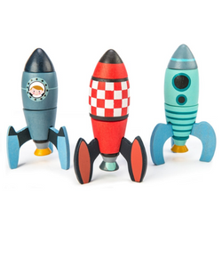 3 toy rockets