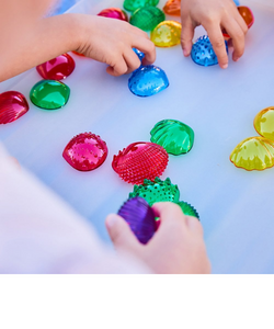 colourful plastic seashells