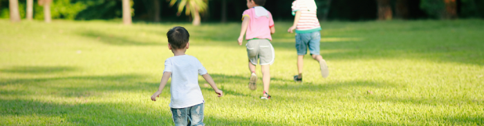 children running outdoors