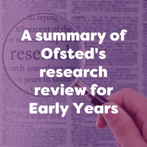 Getting the best start in life: A summary of Ofsted’s research review for early years