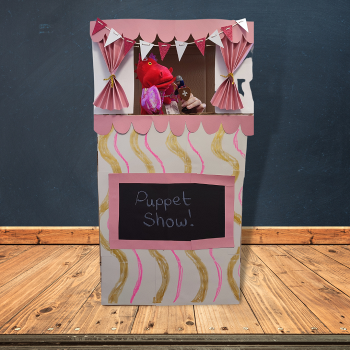 puppet theatre made out of boxes