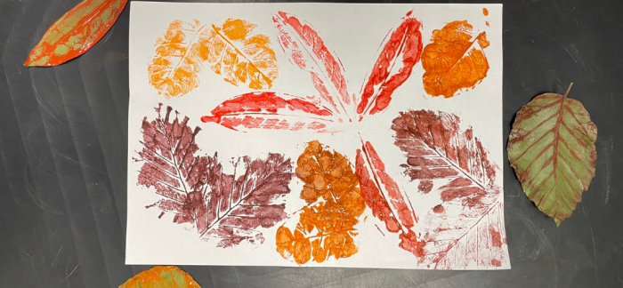 leaf printing art activity